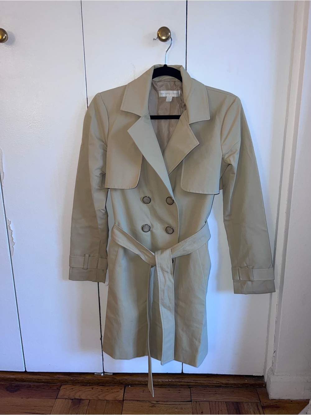 New York & Company Tan Trench Coat - Picture 4 of 5